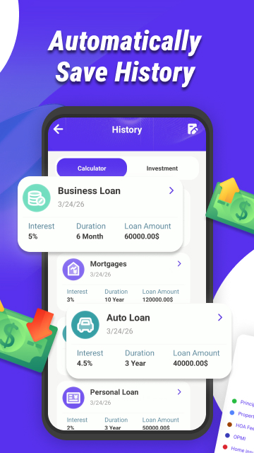 Simple Finance Calc app screen
