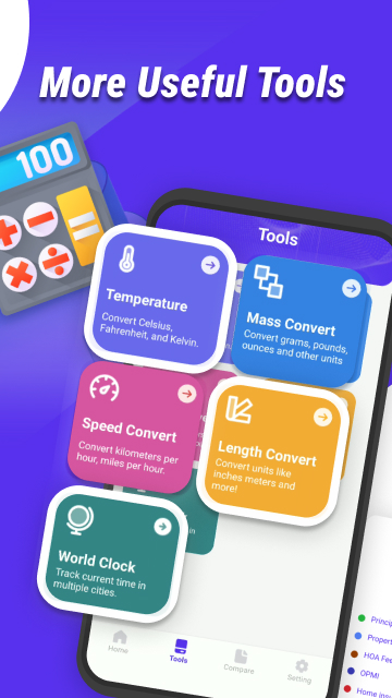 Simple Finance Calc app screen